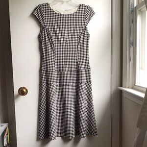 Anne Klein Classic Black and White Houndstooth Dress sz 6